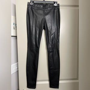 Blank NYC Black Faux Vegan Leather Pull On Skinny Leggings Size 26